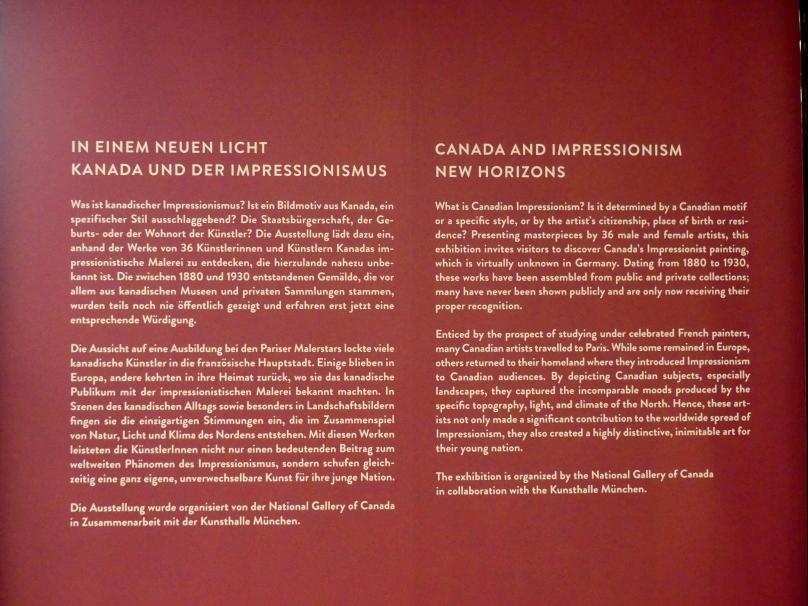 München, Kunsthalle, Ausstellung "Kanada und der Impressionismus" vom 19.07.-17.11.2019, Bild 4/5