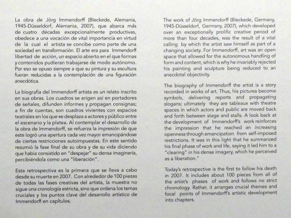 Madrid, Museo Reina Sofía, Ausstellung "Jörg Immendorff - The Task of the Painter" vom 30.10.2019-13.04.2020, Bild 2/2