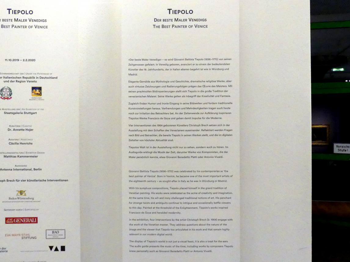 Stuttgart, Staatsgalerie, Ausstellung "Tiepolo"  vom 11.10.2019 - 02.02.2020, Bild 2/5
