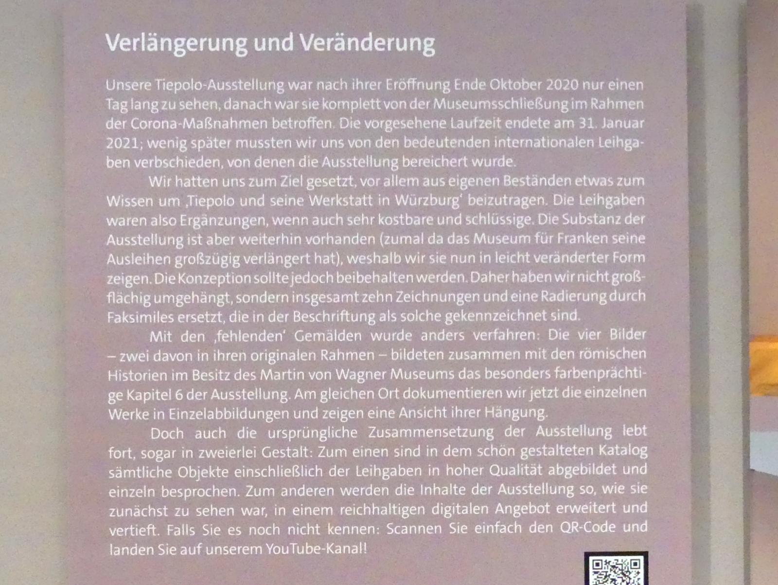 Würzburg, Martin von Wagner Museum, Ausstellung "Tiepolo und seine Zeit in Würzburg" vom 31.10.2020-15.07.2021, Bild 6/12