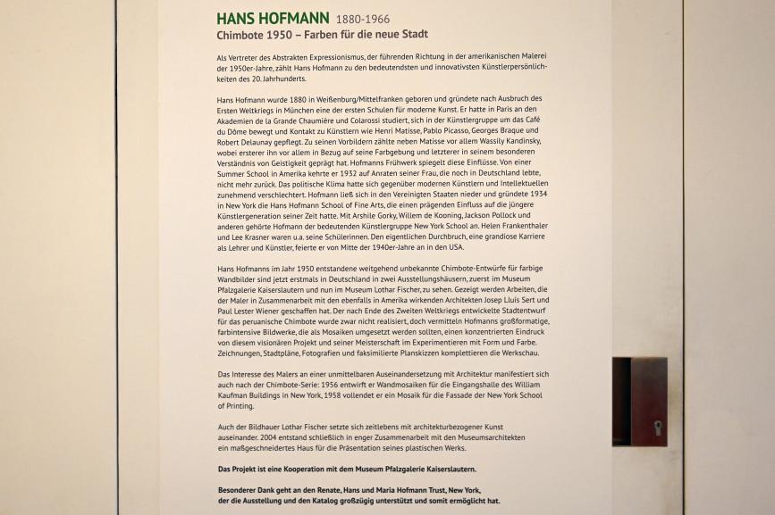 Neumarkt in der Oberpfalz, Museum Lothar Fischer, Ausstellung "Hans Hofmann. Chimbote 1950 - Farben für die neue Stadt" vom 23.10.2022-29.01.2023, Bild 11/22