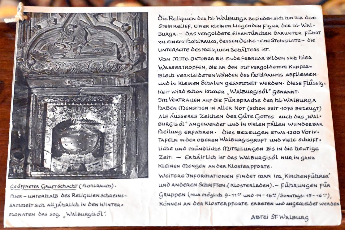 Eichstätt, Benediktinerinnenkloster St. Walburg, Gruft der hl. Walburga, Bild 5/10