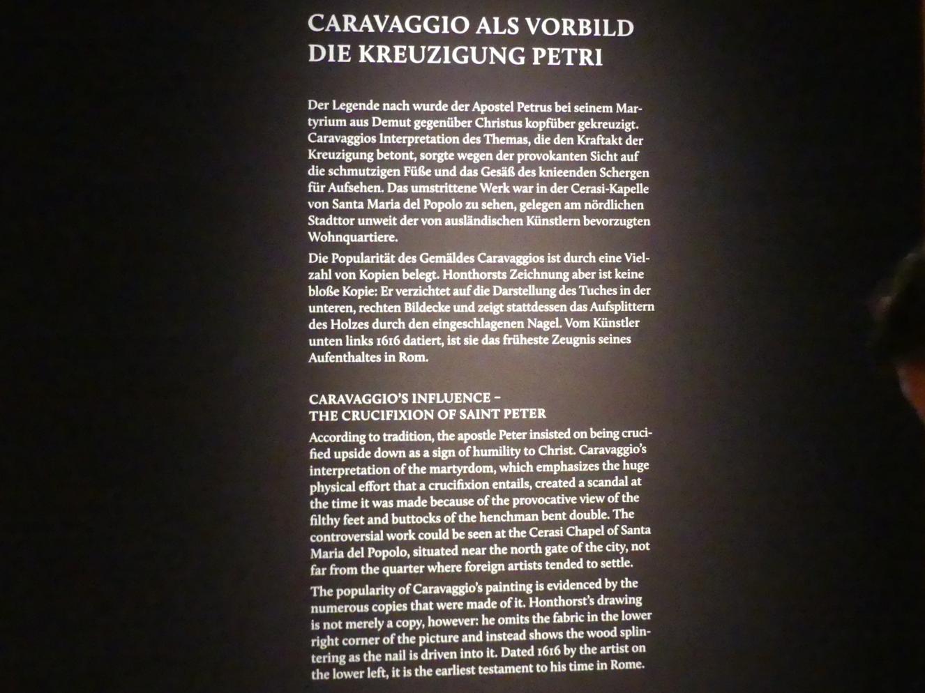München, Alte Pinakothek, Ausstellung "Utrecht, Caravaggio und Europa" vom 17.04.-21.07.2019, Einleitung: Kreuzigung Petri