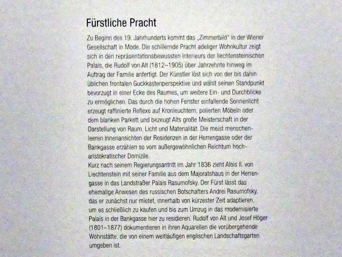 Wien, Albertina, Ausstellung "Rudolf von Alt und seine Zeit" vom 16.02.-10.06.2019, Fürstliche Pracht, Bild 2/3
