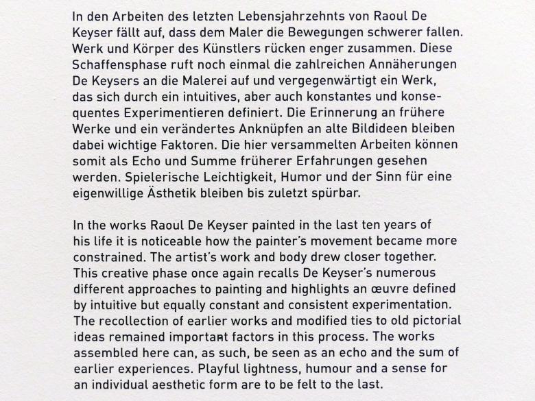 München, Pinakothek der Moderne, Ausstellung "Raoul De Keyser – Œuvre" vom 05.04.-08.09.2019, Saal 26, Bild 3/3