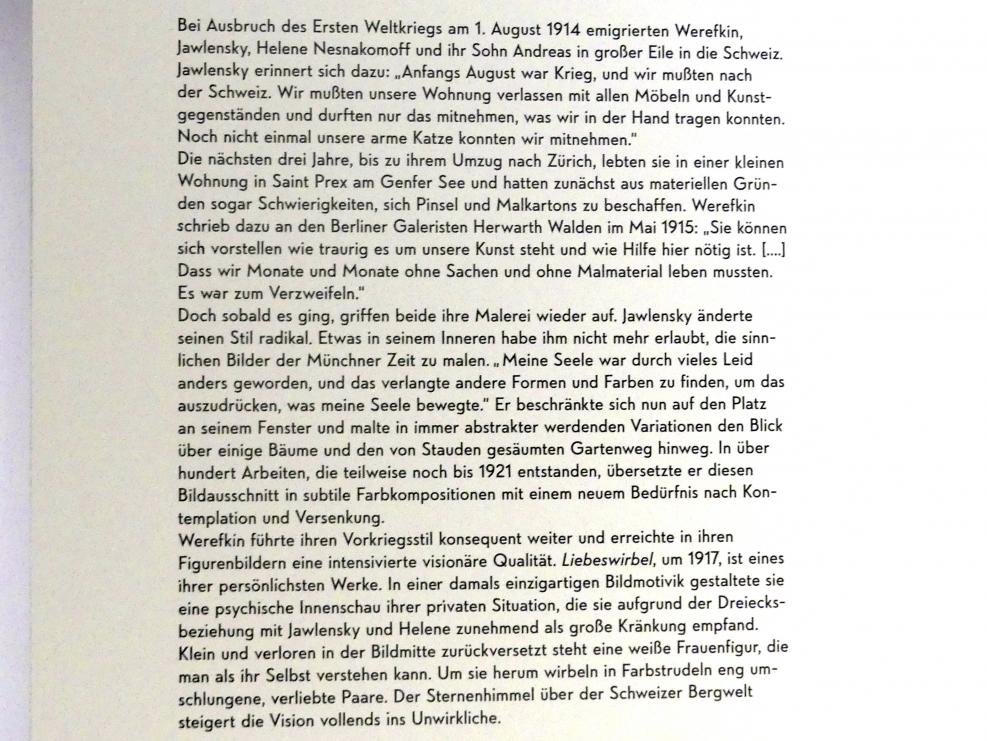 München, Lenbachhaus, Kunstbau, Ausstellung "Lebensmenschen" vom 22.10.2019-16.02.2020, Exil in der Schweiz 1914-1917, Bild 6/7
