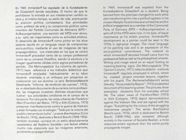 Madrid, Museo Reina Sofía, Ausstellung "Jörg Immendorff - The Task of the Painter" vom 30.10.2019-13.04.2020, Saal 2, Bild 3/3