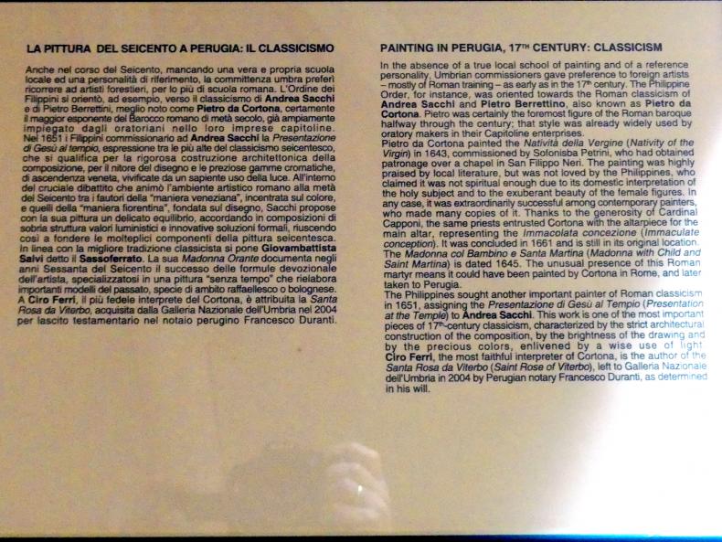 Perugia, Nationalgalerie von Umbrien (Galleria nazionale dell'Umbria), 36: Pietro da Cortona, Andrea Sacchi, Francesco Mochi, Bild 3/6