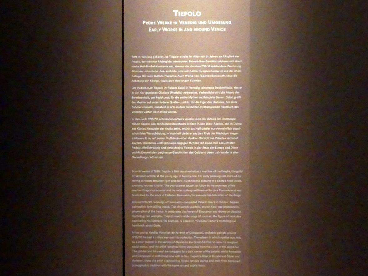 Stuttgart, Staatsgalerie, Ausstellung "Tiepolo"  vom 11.10.2019 - 02.02.2020, Saal 1: Frühe Werke in Venedig und Umgebung, Bild 3/3