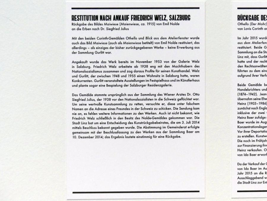 Linz, Lentos Kunstmuseum Linz, Saal 1 - Restitutionen, Bild 4/14