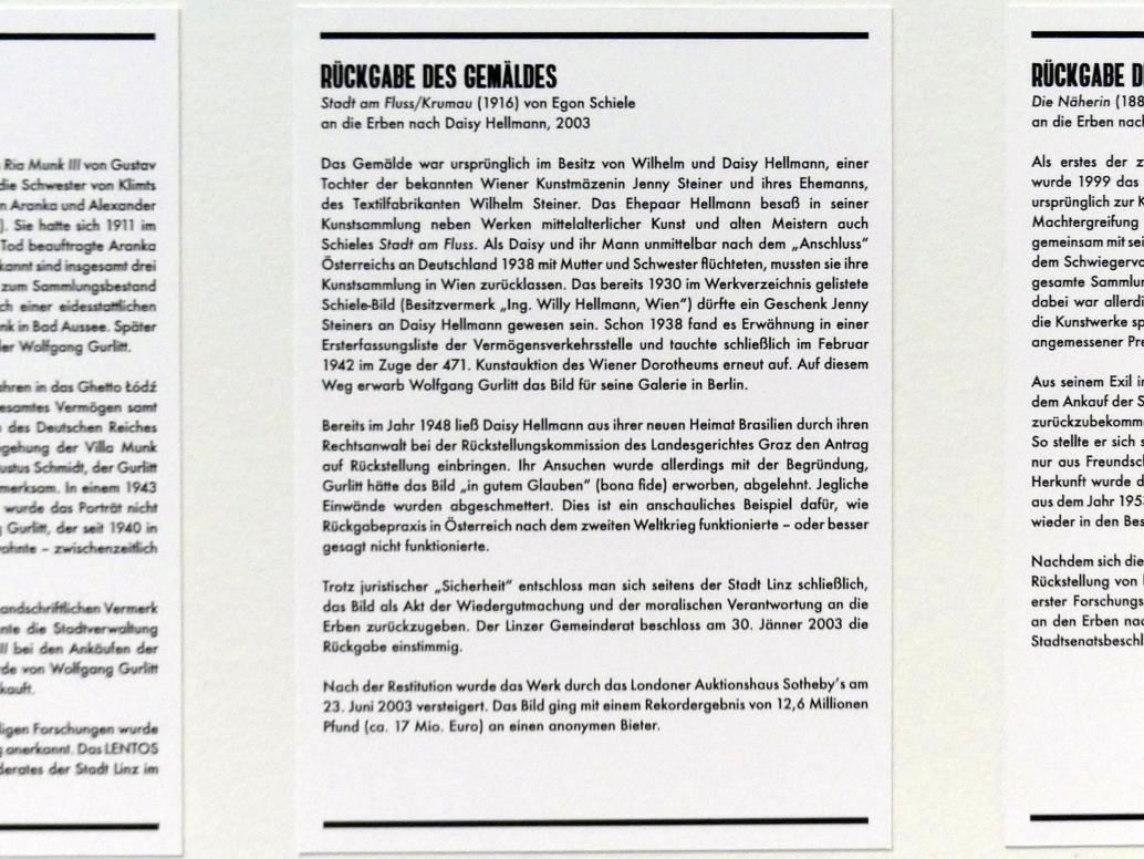 Linz, Lentos Kunstmuseum Linz, Saal 1 - Restitutionen, Bild 7/14