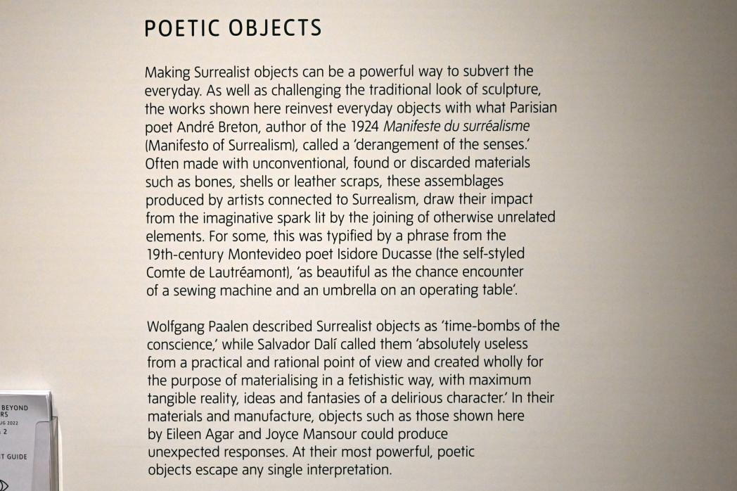 London, Tate Modern, Ausstellung "Surrealism Beyond Borders" vom 24.02.-29.08.2022, Saal 2, Bild 2/3