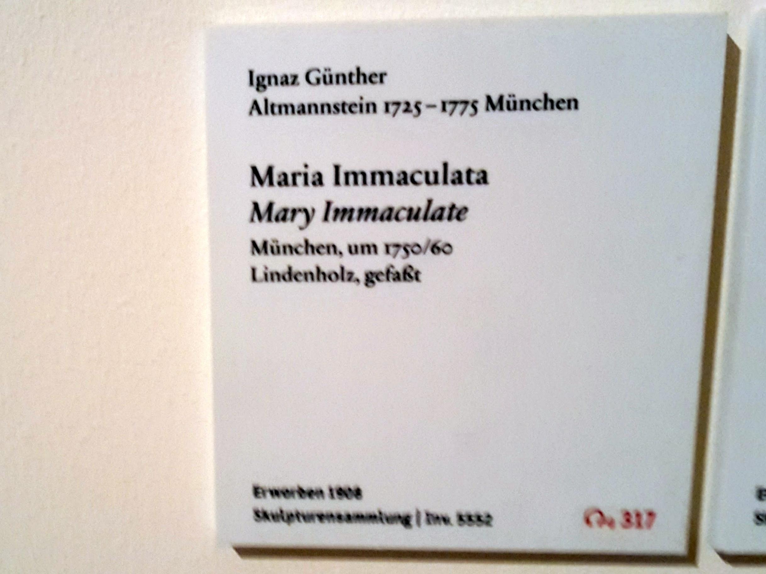 Ignaz Günther (1751–1775), Immakulata, Polychrom gefaßt, H. 67,5 cm, Berlin, Bode-Museum, 1760–1765, Bild 2/2