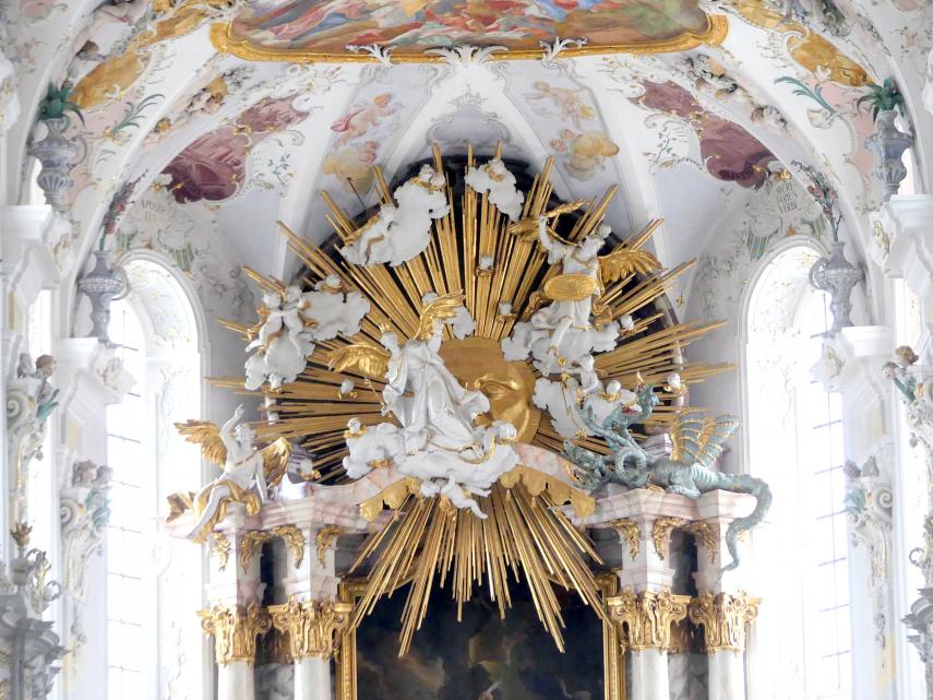 Ignaz Günther (1751–1775), Hochaltar, Mallersdorf, ehem. Klosterkirche, heute Pfarrkirche St. Johannes Evangelist, 1768, Bild 3/9