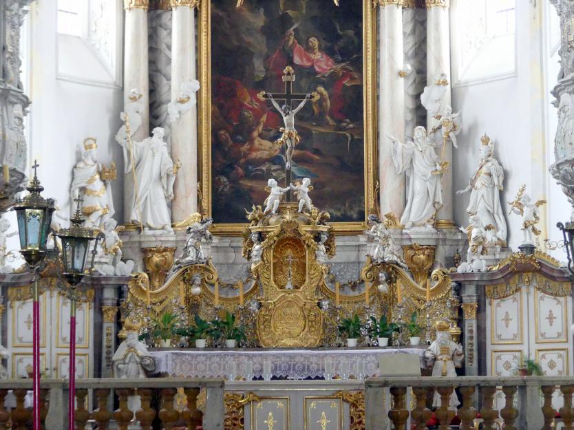 Ignaz Günther (1751–1775), Hochaltar, Mallersdorf, ehem. Klosterkirche, heute Pfarrkirche St. Johannes Evangelist, 1768, Bild 4/9