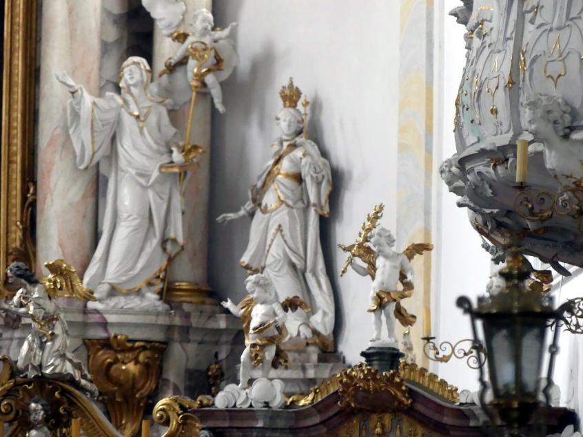 Ignaz Günther (1751–1775), Hochaltar, Mallersdorf, ehem. Klosterkirche, heute Pfarrkirche St. Johannes Evangelist, 1768, Bild 8/9