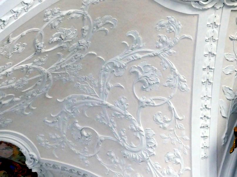 Johann Baptist Zimmermann (1701–1757), Stuck im Deckenbereich, Buxheim, ehemalige Reichskartause, jetzt Salesianerkloster, Klosterkirche Maria Saal, 1711–1712, Bild 2/8