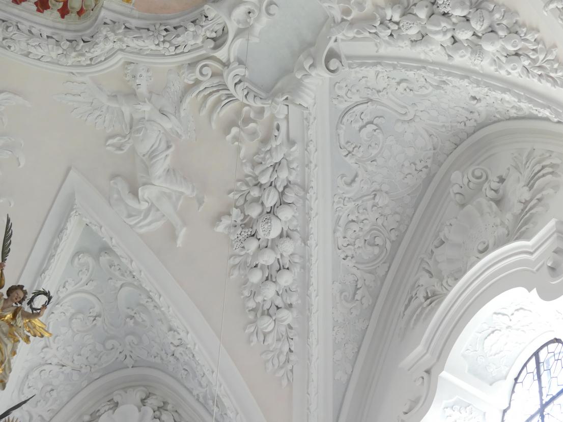 Johann Baptist Zimmermann (1701–1757), Stuck im Deckenbereich, Buxheim, ehemalige Reichskartause, jetzt Salesianerkloster, Klosterkirche Maria Saal, 1711–1712, Bild 8/8