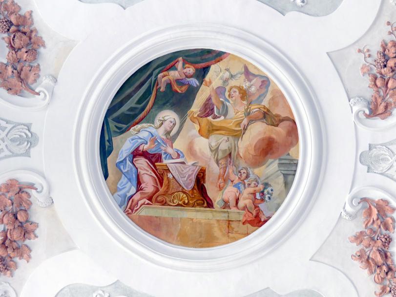 Johann Baptist Zimmermann (1701–1757), Fresken unter der Empore und im Gewölbe, Maria Medingen, ehem. Dominikanerinnen- jetzt Franziskanerinnenkloster, Klosterkirche Mariä Himmelfahrt, 1718–1719, Bild 2/7