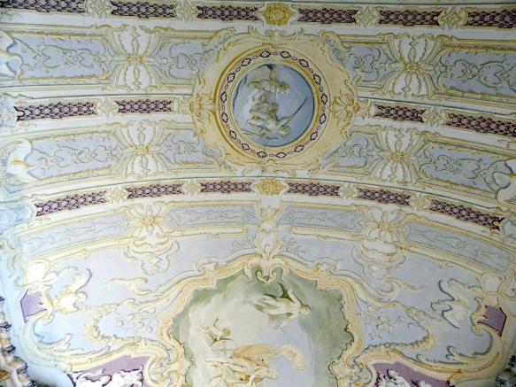 Johann Baptist Zimmermann (1701–1757), Stuck, verändert von Franz Xaver Feichtmayr d.J. 1764, im nördlichen Antecamera im Erdgeschoß (Billardzimmer), Wände, Schleißheim, Schlossanlage, Neues Schloß, 1723–1724, Bild 3/4