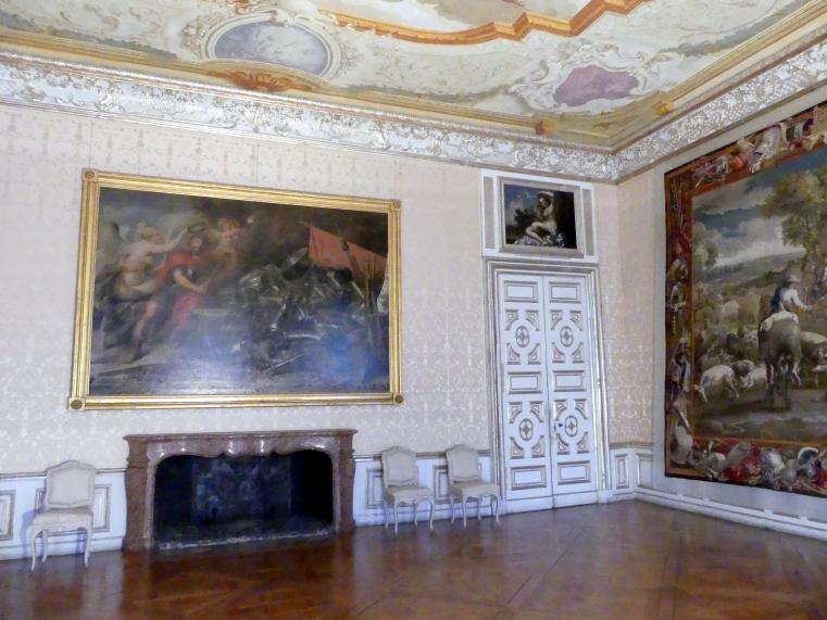 Johann Baptist Zimmermann (1701–1757), Stuck, vergoldet bzw. versilbert, in den Appartments des Kurfürsten und der Kurfürstin im ersten Geschoß, Hohlkehlen, Schleißheim, Schlossanlage, Neues Schloß, 1724, Bild 3/3