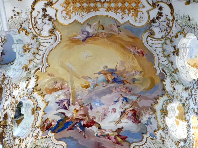 Johann Baptist Zimmermann (1701–1757), Fresken im Chor, Wies, Wallfahrtskirche Zum Gegeißelten Heiland (zur Prämonstratenser-Abtei Steingaden gehörig), 1749, Bild 2/3