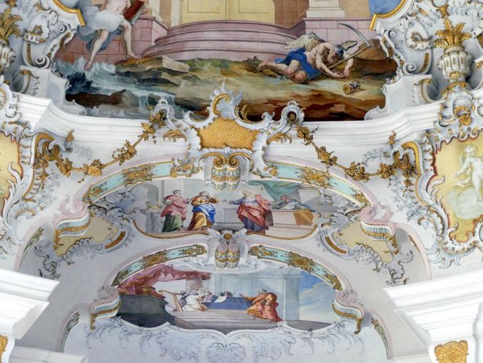 Johann Baptist Zimmermann (1701–1757), Fresken im Hauptraum, Wies, Wallfahrtskirche Zum Gegeißelten Heiland (zur Prämonstratenser-Abtei Steingaden gehörig), 1753–1754, Bild 11/40