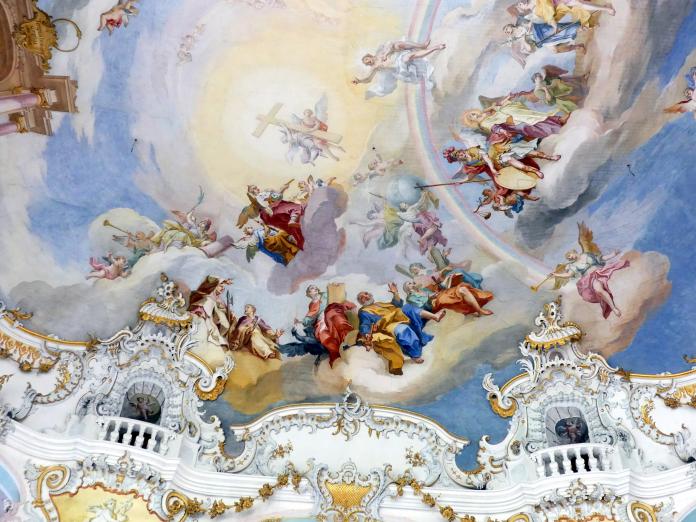 Johann Baptist Zimmermann (1701–1757), Fresken im Hauptraum, Wies, Wallfahrtskirche Zum Gegeißelten Heiland (zur Prämonstratenser-Abtei Steingaden gehörig), 1753–1754, Bild 21/40