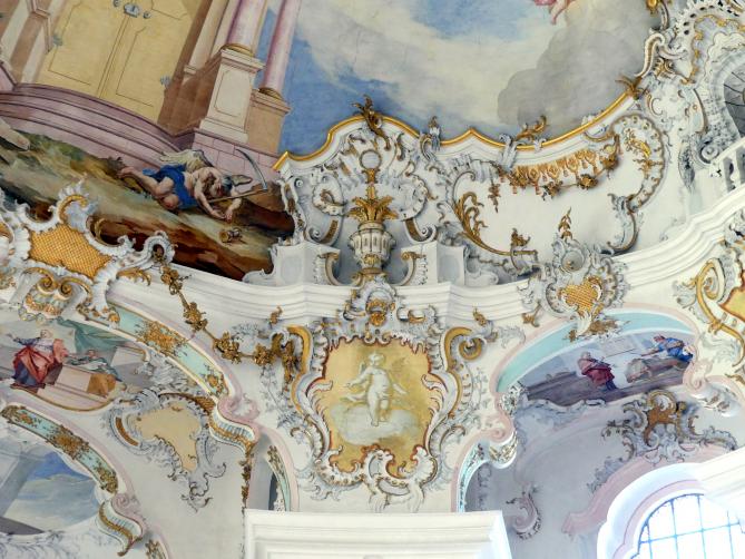 Johann Baptist Zimmermann (1701–1757), Fresken im Hauptraum, Wies, Wallfahrtskirche Zum Gegeißelten Heiland (zur Prämonstratenser-Abtei Steingaden gehörig), 1753–1754, Bild 25/40