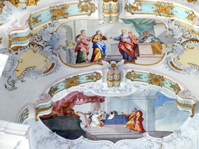 Johann Baptist Zimmermann (1701–1757), Fresken im Hauptraum, Wies, Wallfahrtskirche Zum Gegeißelten Heiland (zur Prämonstratenser-Abtei Steingaden gehörig), 1753–1754, Bild 28/40