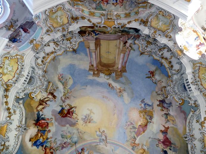 Johann Baptist Zimmermann (1701–1757), Fresken im Hauptraum, Wies, Wallfahrtskirche Zum Gegeißelten Heiland (zur Prämonstratenser-Abtei Steingaden gehörig), 1753–1754, Bild 32/40