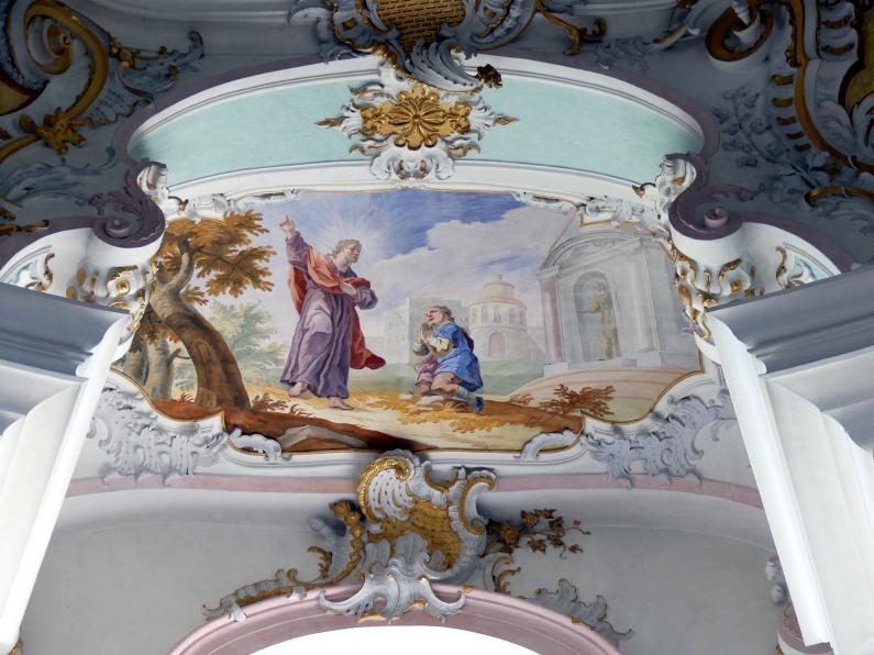 Johann Baptist Zimmermann (1701–1757), Fresken im Hauptraum, Wies, Wallfahrtskirche Zum Gegeißelten Heiland (zur Prämonstratenser-Abtei Steingaden gehörig), 1753–1754, Bild 38/40