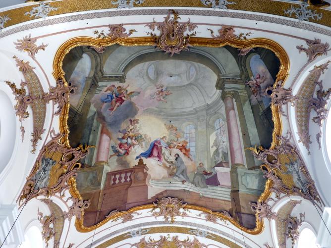 Johann Baptist Zimmermann (1701–1757), Fresken (großer Anteil von Gehilfenarbeit), Neustift (Freising), ehem. Prämonstratenserklosterkirche, jetzt Pfarrkirche St. Peter und Paul, 1756, Bild 2/11