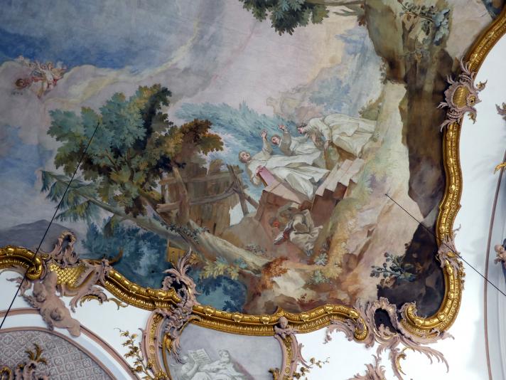 Johann Baptist Zimmermann (1701–1757), Fresken (großer Anteil von Gehilfenarbeit), Neustift (Freising), ehem. Prämonstratenserklosterkirche, jetzt Pfarrkirche St. Peter und Paul, 1756, Bild 6/11