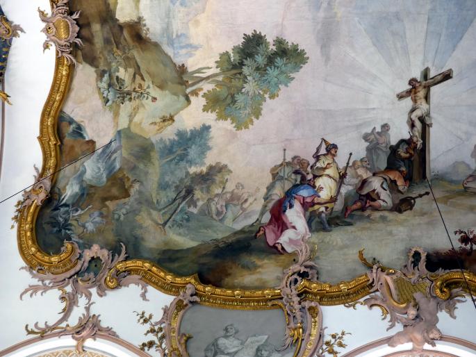 Johann Baptist Zimmermann (1701–1757), Fresken (großer Anteil von Gehilfenarbeit), Neustift (Freising), ehem. Prämonstratenserklosterkirche, jetzt Pfarrkirche St. Peter und Paul, 1756, Bild 8/11