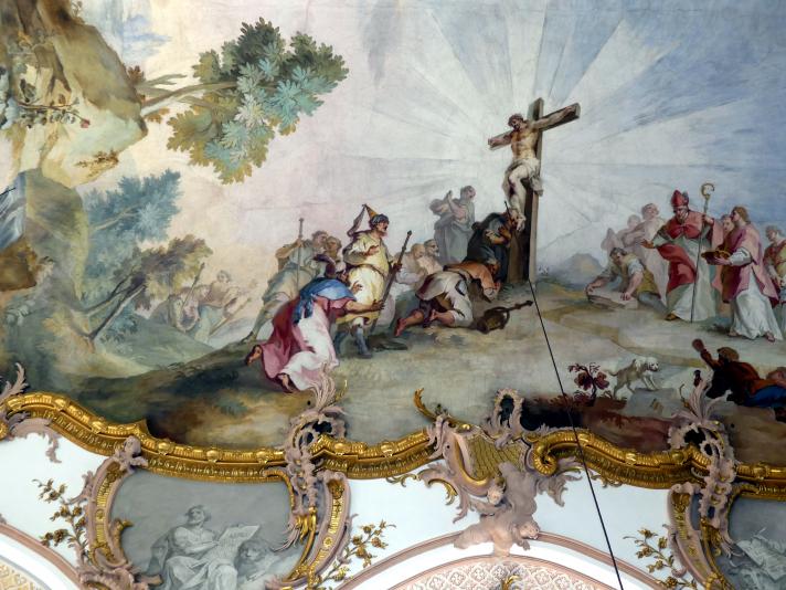 Johann Baptist Zimmermann (1701–1757), Fresken (großer Anteil von Gehilfenarbeit), Neustift (Freising), ehem. Prämonstratenserklosterkirche, jetzt Pfarrkirche St. Peter und Paul, 1756, Bild 9/11