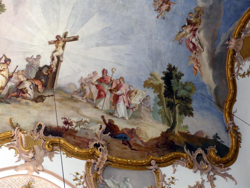Johann Baptist Zimmermann (1701–1757), Fresken (großer Anteil von Gehilfenarbeit), Neustift (Freising), ehem. Prämonstratenserklosterkirche, jetzt Pfarrkirche St. Peter und Paul, 1756, Bild 10/11