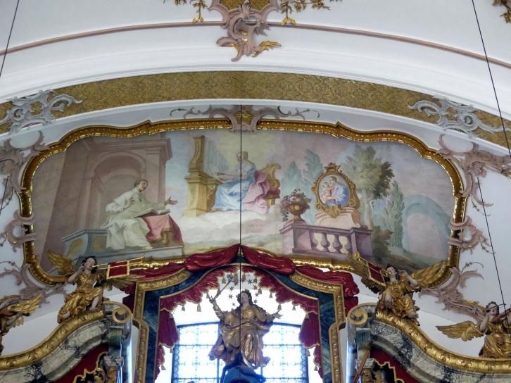 Johann Baptist Zimmermann (1701–1757), Fresken (großer Anteil von Gehilfenarbeit), Neustift (Freising), ehem. Prämonstratenserklosterkirche, jetzt Pfarrkirche St. Peter und Paul, 1756, Bild 11/11