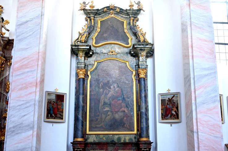 Matthäus Günther (1730–1787), Altarbild des südlichen Seitenaltars Die Hl. Sippe, Seebach (Deggendorf), Pfarrkirche St. Stephan, 1768, Bild 2/2