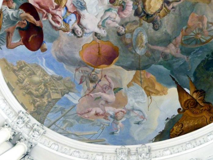 Cosmas Damian Asam (1713–1738), Laternenfresko Venus läßt bei Vulkan die Waffen des Aeneas schmieden, Schleißheim, Schlossanlage, Neues Schloß, 1720–1721, Bild 8/10