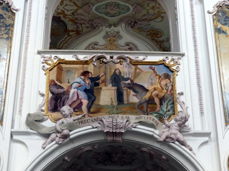 Cosmas Damian Asam (1713–1738), Fresko Die Tugenden des Hl. Korbinian an der Westpartie des Mittelschiffgewölbes, Freising, Dom St. Maria und St. Korbinian, 1723–1724, Bild 4/12