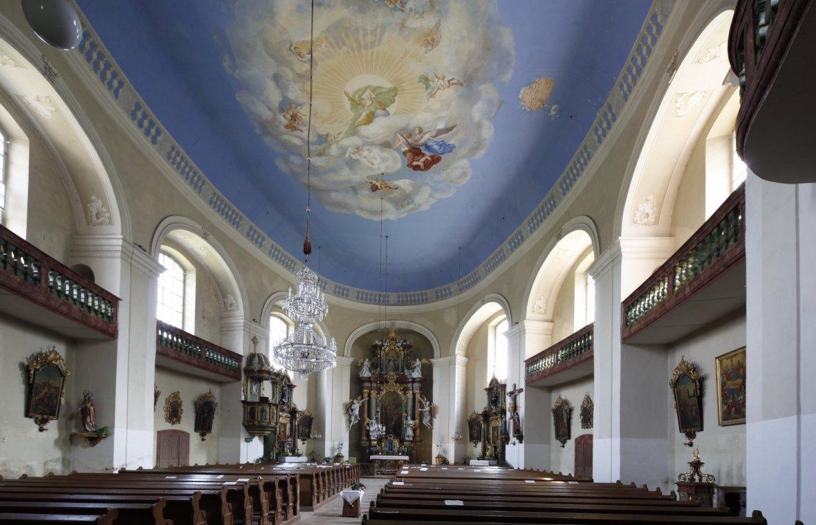 Christoph Dientzenhofer (1685–1722), Bau der Pfarrkirche St. Michael (Zuschreibung), Deutsch Wernersdorf (Vernéřovice), Pfarrkirche St. Michael, 1719–1720, Bild 2/12
