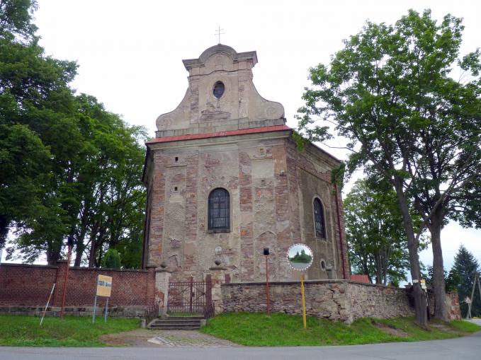 Christoph Dientzenhofer (1685–1722), Bau der Pfarrkirche St. Jakobus der Ältere (Zuschreibung), Ruppersdorf (Ruprechtice), Pfarrkirche St. Jakobus der Ältere, 1720–1722, Bild 6/6
