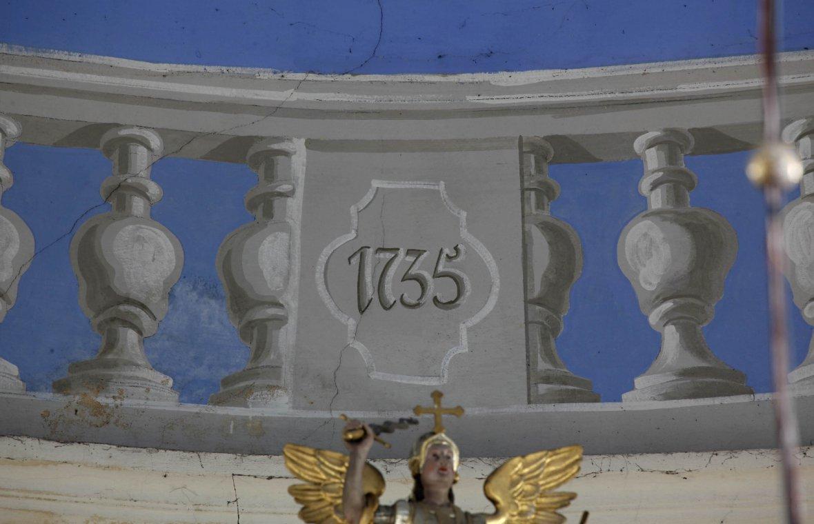 Kilian Ignaz Dientzenhofer (1718–1752), Bauleitung beim Bau der Pfarrkirche St. Michael (Zuschreibung), Deutsch Wernersdorf (Vernéřovice), Pfarrkirche St. Michael, 1719–1720, Bild 3/12