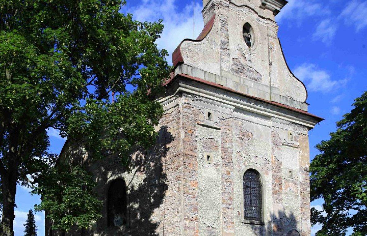 Kilian Ignaz Dientzenhofer (1718–1752), Bauleitung beim Bau der Pfarrkirche St. Jakobus der Ältere (Zuschreibung), Ruppersdorf (Ruprechtice), Pfarrkirche St. Jakobus der Ältere, 1720–1723, Bild 4/6