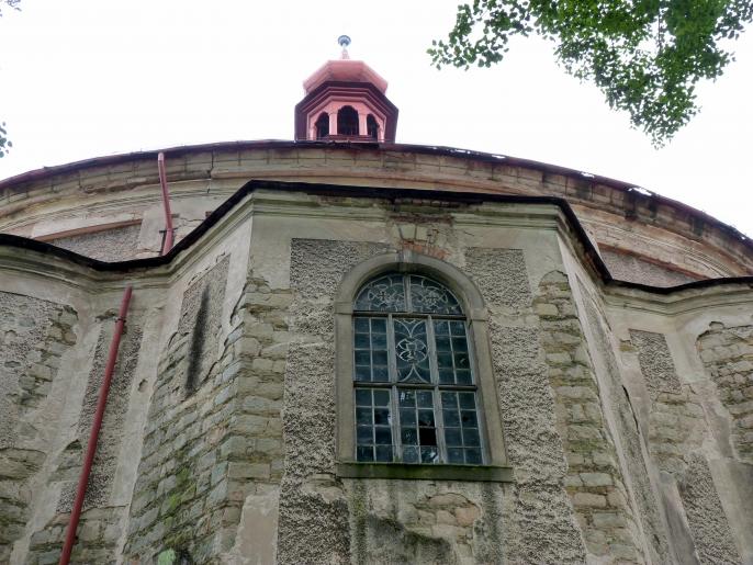 Kilian Ignaz Dientzenhofer (1718–1752), Bau der Pfarrkirche St. Barbara, wahrscheinlich nach Plänen von Christoph Dientzenhofer (Zuschreibung), Ottendorf (Otovice), Pfarrkirche St. Barbara, 1725–1726, Bild 3/11