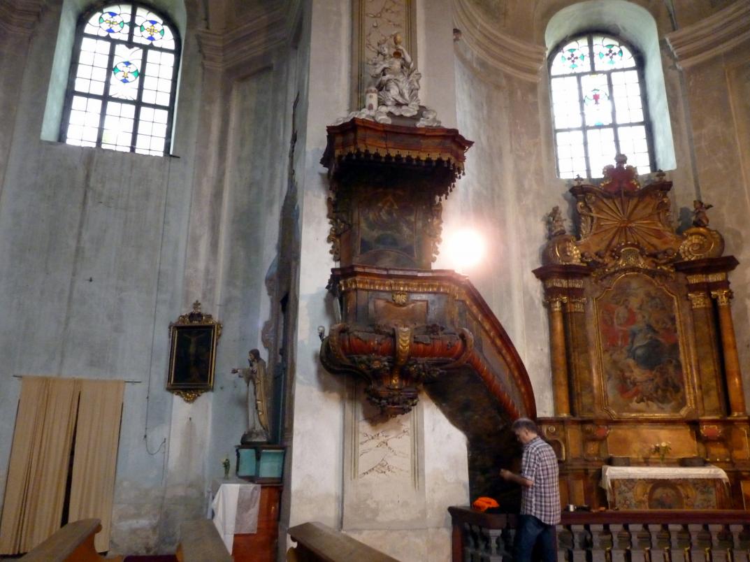 Kilian Ignaz Dientzenhofer (1718–1752), Bau der Pfarrkirche St. Barbara, wahrscheinlich nach Plänen von Christoph Dientzenhofer (Zuschreibung), Ottendorf (Otovice), Pfarrkirche St. Barbara, 1725–1726, Bild 8/11