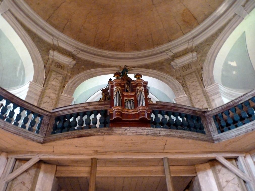 Kilian Ignaz Dientzenhofer (1718–1752), Bau der Pfarrkirche St. Barbara, wahrscheinlich nach Plänen von Christoph Dientzenhofer (Zuschreibung), Ottendorf (Otovice), Pfarrkirche St. Barbara, 1725–1726, Bild 9/11