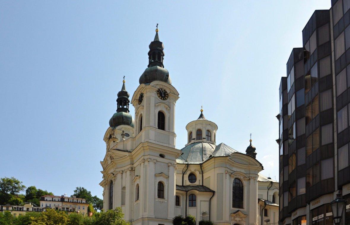 Kilian Ignaz Dientzenhofer (1718–1752), Pläne für den Neubau der Kreuzherren-Ordenskirche St. Maria Magdalena, Karlsbad (Karlovy Vary), Kirche Maria Magdalena, 1727–1732, Bild 2/11