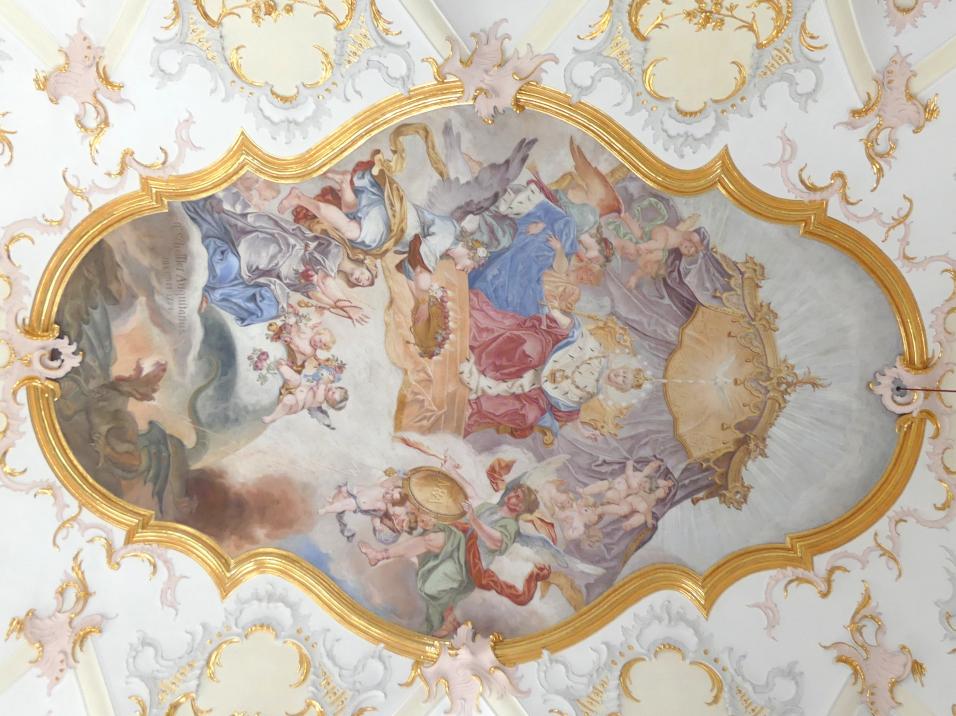 Christoph Thomas Scheffler (1719–1755), Chorfresko Maria als Himmelskönigin, Türkenfeld, Pfarrkirche Mariä Himmelfahrt, 1754, Bild 2/2